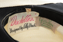 Load image into Gallery viewer, 1950&#39;s Lilly Dache White Square Wide Brim Hat
