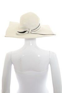 1950's Lilly Dache White Square Wide Brim Hat