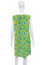 Load image into Gallery viewer, 1960&#39;s Green Floral Print Shift Dress Size XL
