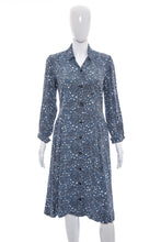 Load image into Gallery viewer, 1940&#39;s Blue and White Blueberry Print Dress Size L
