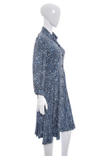 Load image into Gallery viewer, 1940&#39;s Blue and White Blueberry Print Dress Size L
