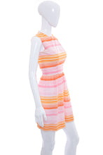 Load image into Gallery viewer, 1970&#39;s Lanz Original Pink and Orange Striped Mini Dress Size S
