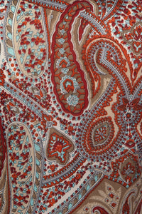 1970's Red and Tan Paisley Bodysuit Size M