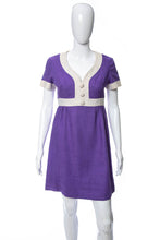 Load image into Gallery viewer, 1970&#39;s Purple and Ivory Casual Dress Size M/L
