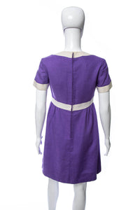 1970's Purple and Ivory Casual Dress Size M/L