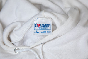 1980's Hanes White and Multicolor Reno Hot Air Balloon Hoodie SZ M/L