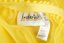 Load image into Gallery viewer, 1990&#39;s Frederick&#39;s of Hollywood Yellow Mesh and Lace Negligée Size S/M
