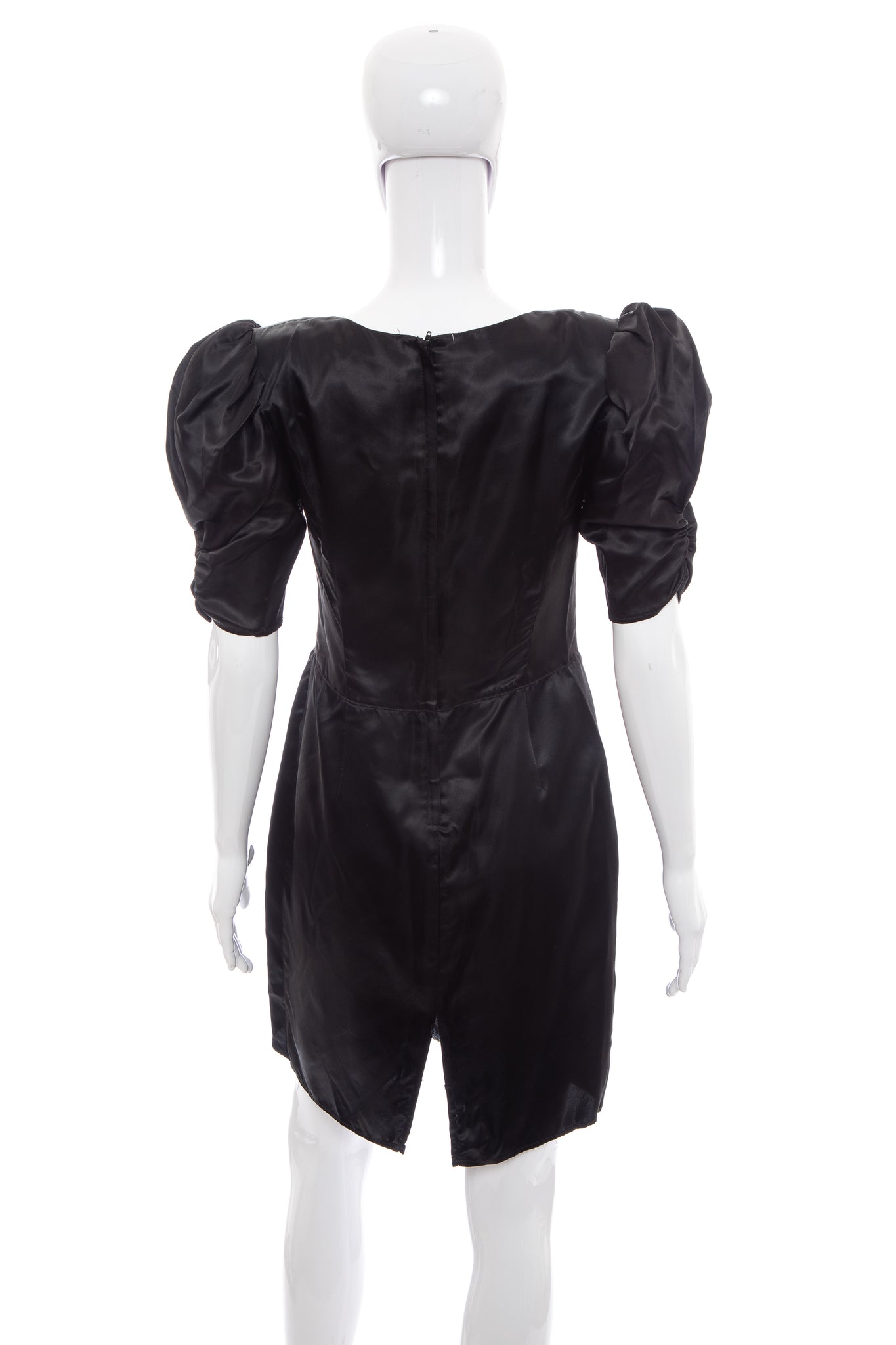 1980's Gunne Sax Black and Green Satin Dress Size M Antique Sugar 1980's Gunne Sax Black and Green Satin Dress Size M Antique Sugar