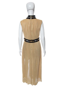 1960's Gold Lamé Pleated Gown and Hot Pant Duo Size M