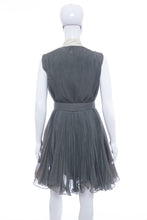 Load image into Gallery viewer, 1970&#39;s Miss Elliette Gray Pleated Party Dress Size S
