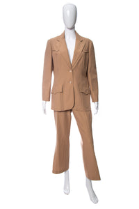 1970's Lasso Beige Ladies' Western Pant Suit Size L