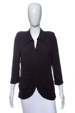 Load image into Gallery viewer, 1940&#39;s Astor Black Crepe and Sequin Detail Suit Jacket Size M
