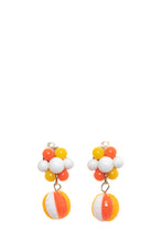 Load image into Gallery viewer, 1960&#39;s Orange and White Mod Clip-On Earrings
