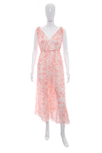 Load image into Gallery viewer, 1960&#39;s I.Magnin White and Pink Polka Dot Night Gown Size OS
