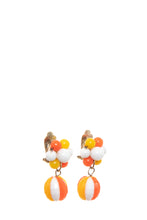 Load image into Gallery viewer, 1960&#39;s Orange and White Mod Clip-On Earrings
