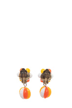 Load image into Gallery viewer, 1960&#39;s Orange and White Mod Clip-On Earrings
