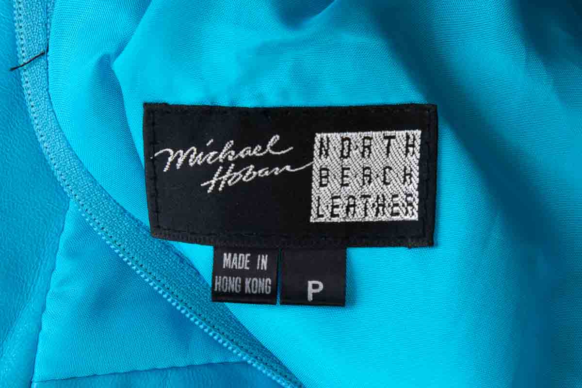 1980's Michael Hoban Teal Sleeveless Leather Dress Size XS 1980's Michael Hoban Teal Sleeveless Leather Dress Size XS