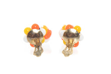 Load image into Gallery viewer, 1960&#39;s Orange and White Mod Clip-On Earrings
