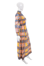 Load image into Gallery viewer, 1960&#39;s Saks Fifth Avenue Orange and Navy Chiffon Hostess Gown Size S
