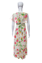 Load image into Gallery viewer, 1970&#39;s Ko-Mai by Dael&#39;s White and Multicolor Floral Print Maxi Dress Size S
