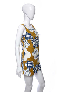 1960's Byer California Multicolor Abstract Print Romper Size M