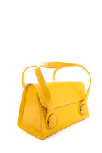 Load image into Gallery viewer, 1960&#39;s Yellow Faux Snakeskin Purse
