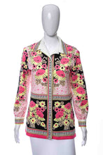 Load image into Gallery viewer, 1960&#39;s Hamilton &quot;8&quot; Dallas Multicolor Floral Print Long Sleeve Blouse Size L
