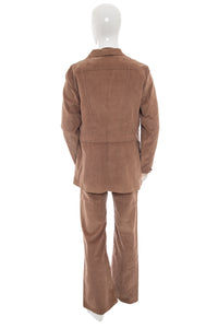 1970's Lee Brown Corduroy Three Piece Suit Size L