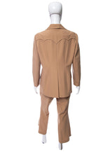 Load image into Gallery viewer, 1970&#39;s Lasso Beige Ladies&#39; Western Pant Suit Size L
