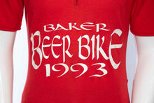 Load image into Gallery viewer, 1990&#39;s Performance Red and White &quot;Baker Beer Bike 1993&quot; Cyclists Shirt Size S
