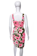 Load image into Gallery viewer, 1960&#39;s Pink and Army Green Floral Print Tiki Dress Size XS
