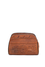 Load image into Gallery viewer, 1970&#39;s Brown Tooled Leather Shoulder Bag
