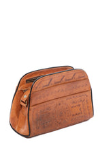 Load image into Gallery viewer, 1970&#39;s Brown Tooled Leather Shoulder Bag
