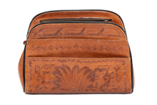 Load image into Gallery viewer, 1970&#39;s Brown Tooled Leather Shoulder Bag
