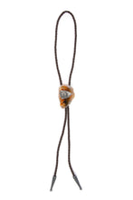 Load image into Gallery viewer, Vintage Agate and Silver Arrowhead Bolo Tie
