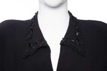 Load image into Gallery viewer, 1940&#39;s Astor Black Crepe and Sequin Detail Suit Jacket Size M
