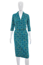 Load image into Gallery viewer, 1960&#39;s Judy Wayne Teal Floral Skirt Suit Size S
