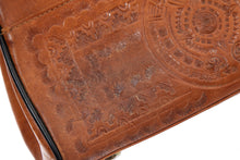 Load image into Gallery viewer, 1970&#39;s Brown Tooled Leather Shoulder Bag
