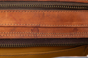 1970's Brown Tooled Leather Shoulder Bag