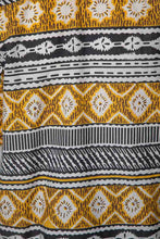 Load image into Gallery viewer, 1970&#39;s Yellow and Black Geometric Print Tiki Shirt Size L
