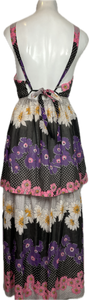 1970's Polka Dot Floral Dress Size XS