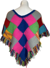 Load image into Gallery viewer, 1960&#39;s Neon Harlequin Poncho Size S
