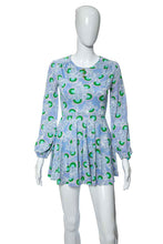 Load image into Gallery viewer, 1970&#39;s Fantasy Print Poly Mini Dress Size XS
