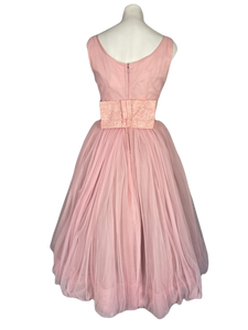 1950's Bubblegum Chiffon Fit n Flare Party Dress Size S/M