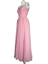 Load image into Gallery viewer, 1980&#39;s Pink Sequin and Chiffon Evening Gown Size S
