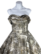 Load image into Gallery viewer, 1950&#39;s Hand Painted Mexican Strapless Party Dress Size S
