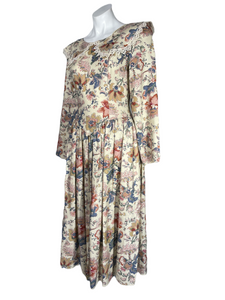 1980’s Floral Cotton Gunne Sax Dress Size S